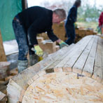 Kigbeare Kiln Project - Svend working on the damper